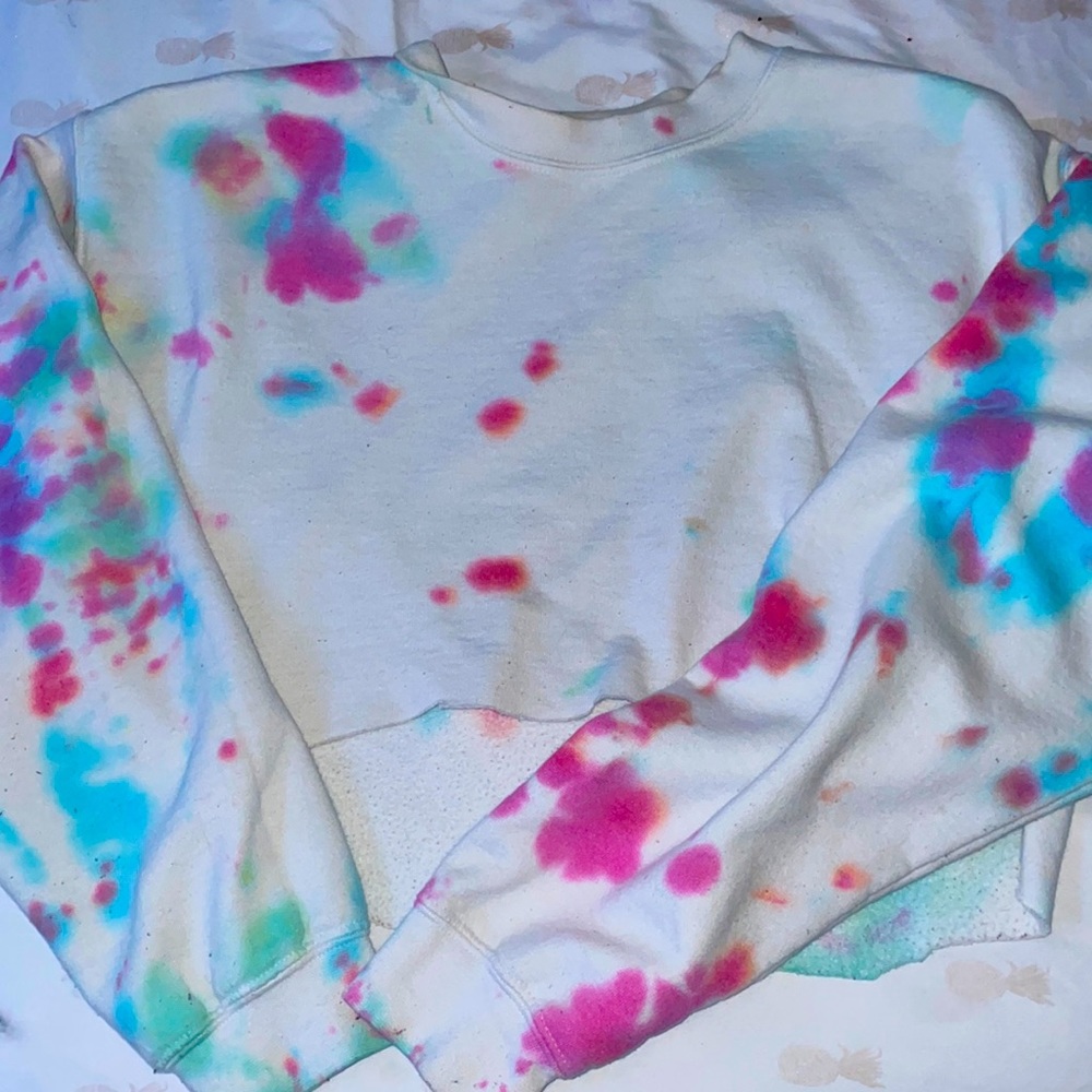 Hand cut tie dye crop top